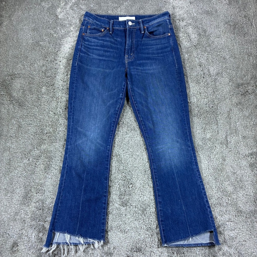 Mother Superior Womens 28 The Insider Crop Step Fray Jeans Bad Reputation Denim